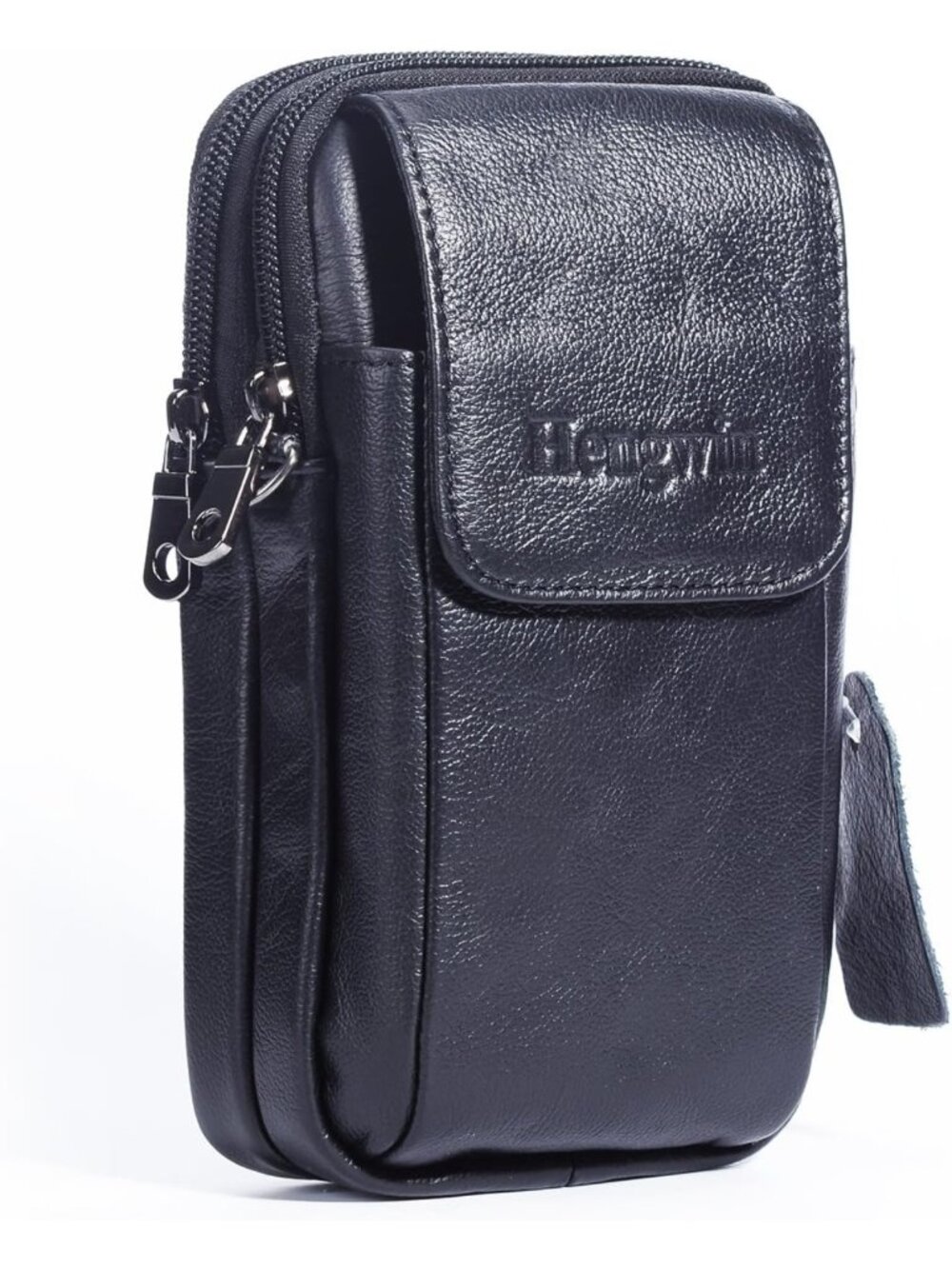 Stylish Leather Cell Phone Holster Wallet with Belt Clip & Crossbody Strap
